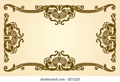 Floral patterns make this isometric frame. You can use it in part or as a whole for your designs - VECTOR