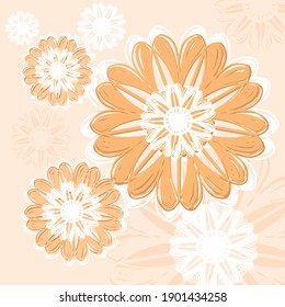 
Floral patterns in orange color