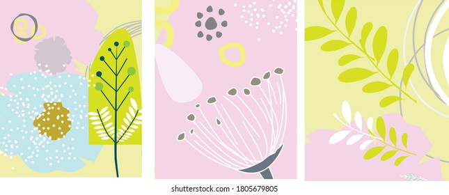 Blumenmuster mit Rosa und Limette