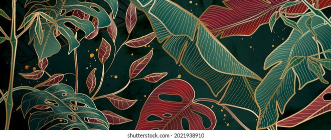 Floral patterns in red and gold metallic colors on backgrounds for home decor and banners.