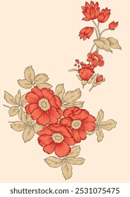 Floral Patterns with Seamless Leaf and Flower Motifs for Gift Wraps and Textiles.
