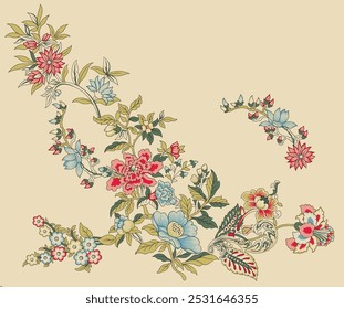 Floral Patterns with Seamless Leaf and Flower Motifs for Gift Wraps and Textiles.