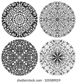 Floral patterns set. Vector illustration.