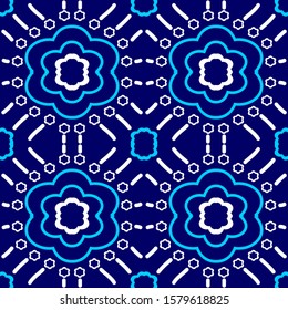 floral patterns using bright blue. Vector illustration. suitable for fashion motifs. Batik from Indonesia