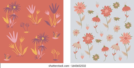 Floral patterns. Vector design for paper, cover, fabric, interior decoration and other users