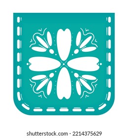floral pennant icon flat isolated
