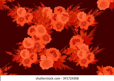 Floral  peony lavender background vector illustration. Sprig  background, floral greeting card