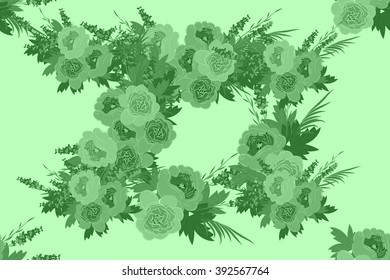 Floral  peony lavender background vector illustration. Sprig  background, floral greeting card