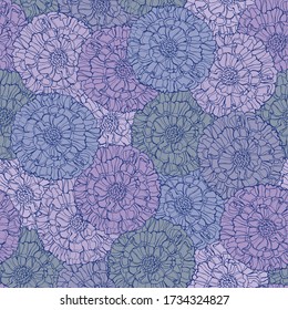 Floral peony tonal pattern. Vector repeat. Great for home decor, wrapping, scrapbooking, wallpaper, gift, stationary, apparel. 