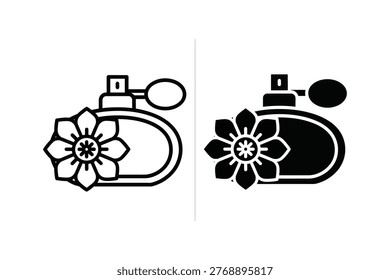 Floral Perfume Bottle Icon Set for Beauty and Fragrance Brands
