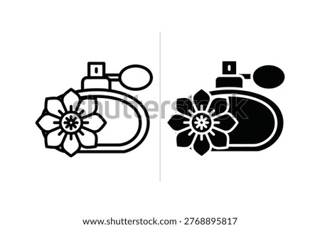 Floral Perfume Bottle Icon Set for Beauty and Fragrance Brands