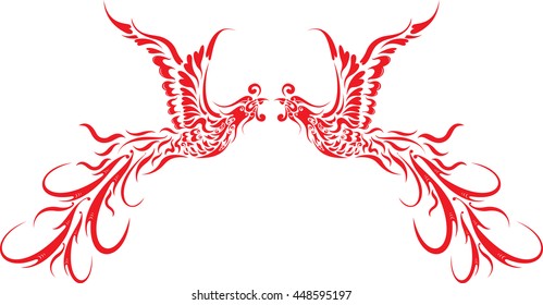 floral phoenix / Based on southeast Asia design
