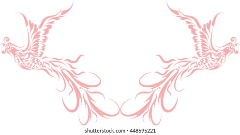 floral phoenix / Based on southeast Asia design
