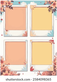 Floral Photo Collage Template vector design