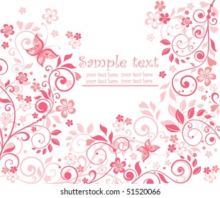 Floral pink card