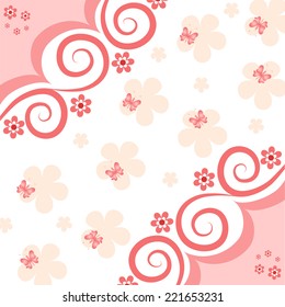 Floral pink frame