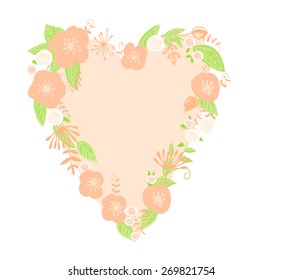 Floral pink heart