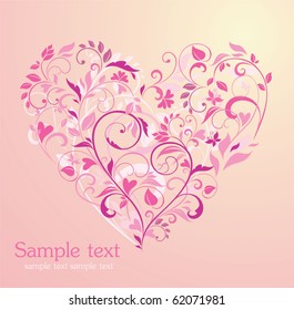 Floral pink heart
