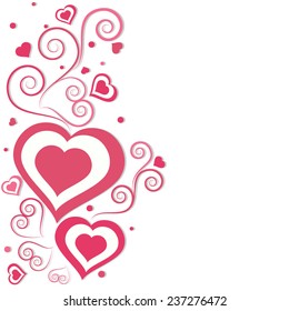 Floral and pink hearts decorated beautiful greeting card design with space for your message for Valentine's Day and other occasion celebration.