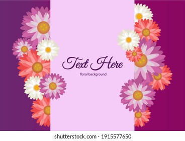 floral pink purpul and white daisy background 