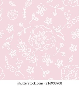 Floral pink seamless pattern