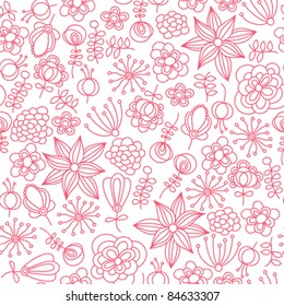Floral pink seamless pattern