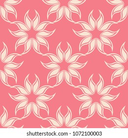 Floral pink seamless pattern. Background with fower elements for wallpapers.
