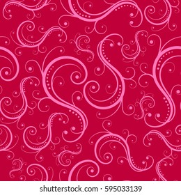 Floral pink seamless pattern. Retro background for wrapper. Vector illustration
