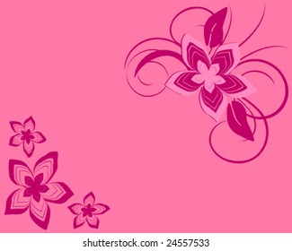 floral in pink - vector