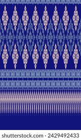 Floral pixel art pattern on white background.geometric ethnic oriental embroidery vector illustration.pixel style,abstract background,cross stitch.design for texture,fabric,cloth,scarf, table runner.