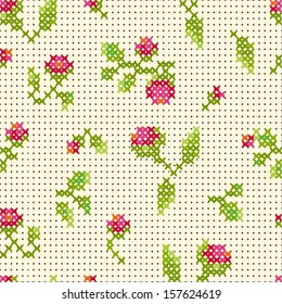floral pixel pattern 