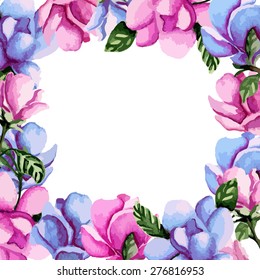 Floral placard or invitation. Vector illustration
