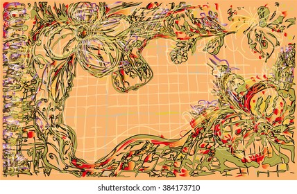Floral place for an inscription background design