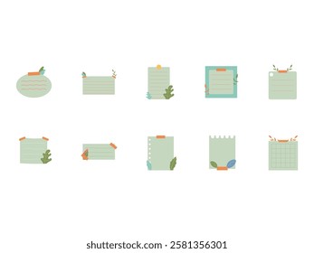 Floral Planner Notes Element Set