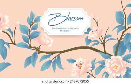 Floral plant background banner template design