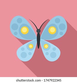 Floral plant butterfly icon. Flat illustration of floral plant butterfly vector icon for web design