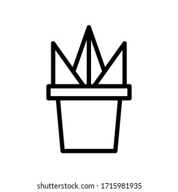 Floral plant thin line icon isolated on white background EPS Vector