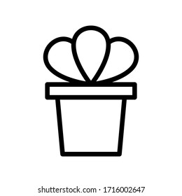 Floral plant thin line icon isolated on white background EPS Vector