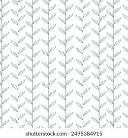 Floral plant vector illustration seamless pattern for textile, wallpaper.