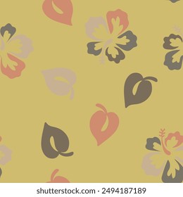 Floral Plants Background Simless Pattern Outdoor