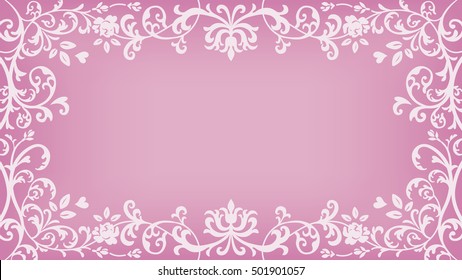 Floral plants Frame - Pink Color