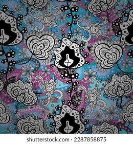 Floral pleasant seamless pattern. vector flower print. Vintage outline illustration. vector Tender fabric pattern.