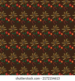 Floral and pock dot pattern for fabric wallpaper Background 