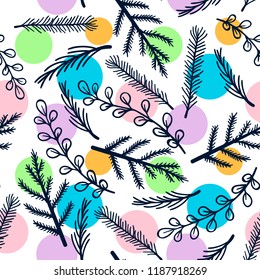 floral polka dot seamless pattern