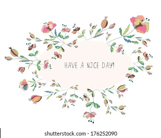 Floral poppies frame