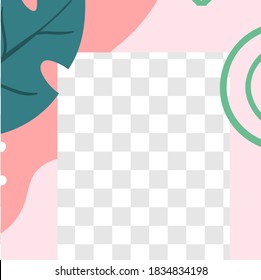 Floral post. Garden flora social media post template. Vector area promotion smm and advertising in social network, involve ad backdrop illustration