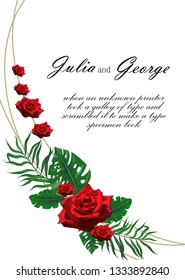 Floral poster, invite. Vector decorative greeting card or invitation design background. Set of cards with flower dew, leaves. The concept of wedding ornament.
