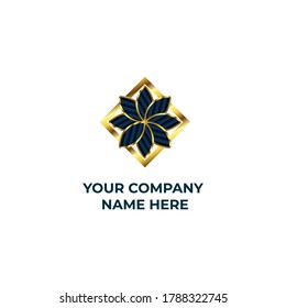 floral premium luxury logo. golden floral logo