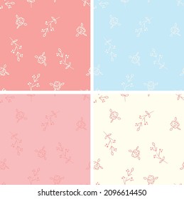 Floral print and 4 different color options, it can be used for vector, seamless, baby t-shirt print, fashion print design, kids wear, baby shower, bedding set, wallpaper, celebration, greeting cards