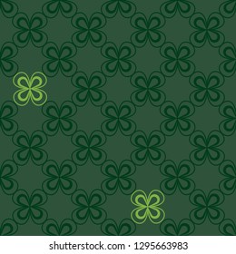 Floral print. Clover leaves seamless vector pattern. St. Patrik s day